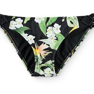 Malibu black leaf bikini bottom